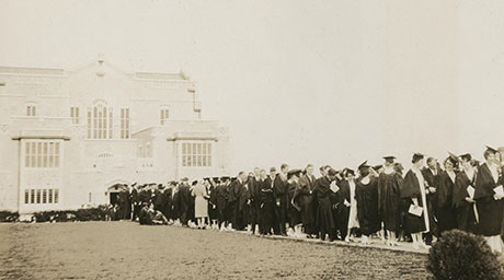 Archival photo from UBC graduation, 1931