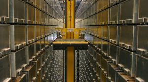 The Automated Storage and Retrieval System (ASRS) in the Irving K. Barber Learning Centre.