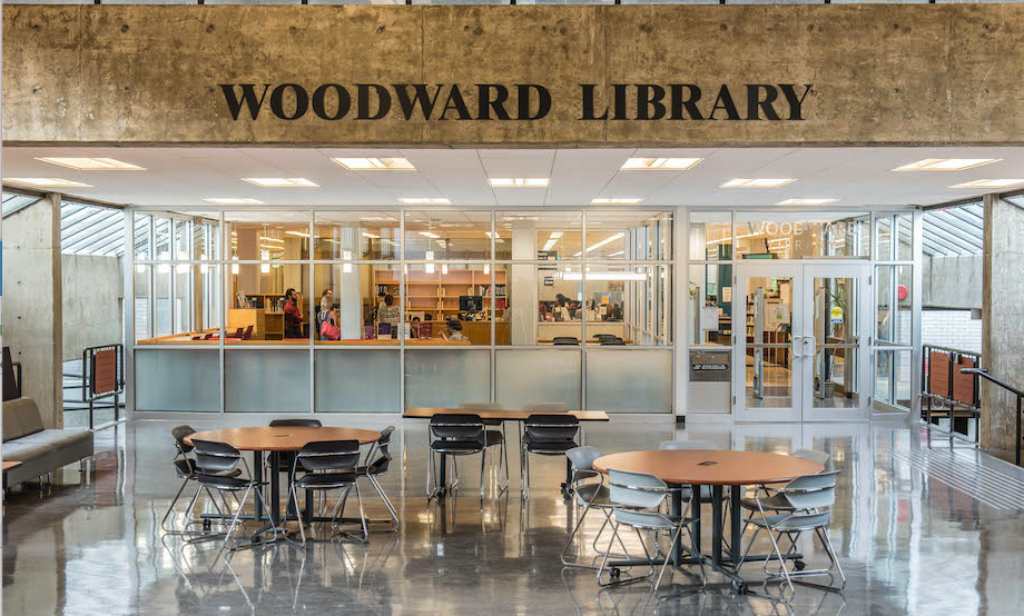 Woodward Library entrance